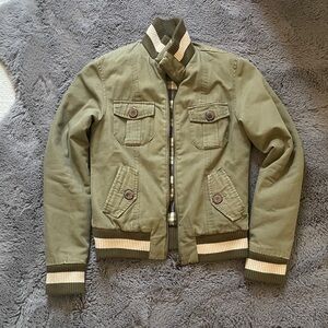 Paper Denim & Cloth Olive Green Bomber Jacket